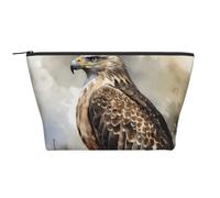 Borsa cosmetica Portatile Trucco Borse Blu Eyed Husky Toiletry Bag Grande Capacità Cerniera Sacchetto Impermeabile Toiletry Pouch Makeup Organizer Case per Donne Uomini, Falco seduto sull'albero
