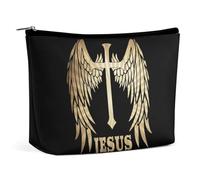Borsa cosmetica religiosa cristiana fede Gesù 2 Borsa da viaggio portatile per il trucco Borsa da toilette di grande capacità Borsa da donna Borse portaoggetti-3