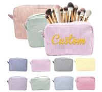 Borsa cosmetica ricamata personalizzata, Graziosa borsa per il trucco per donne e ragazze, trousse da viaggio per lei mamma, compleanno, fidanzata