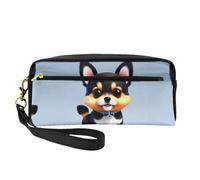 Borsa cosmetica riutilizzabile - Borsa da viaggio per cultura, organizer, carte, cucciolo, stampa totale, in pelle, piccola borsa per donne, nero, taglia unica, Nero , taglia unica