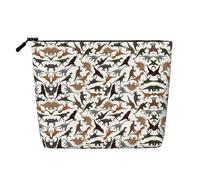 Borsa cosmetica riutilizzabile - Organizer da viaggio per articoli da toeletta, motivo uccellino, design con stampa completa, sacchetto multiuso per trucco, Trotting Flat Coated Retrievers Paw, Taglia