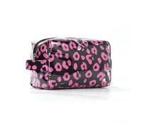 Borsa cosmetica rivestita trasparente a righe portatile impermeabile da viaggio borsa organizer per articoli da toeletta con cerniera per accessori di bellezza per la cura della pelle, nero, Moda