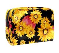 Borsa cosmetica rossa della borsa di trucco di viaggio della stampa del cardiogramma della borsa cosmetica del PVC per le donne e le ragazze, Multicolore 10., 18.5x7.5x13cm/7.3x3x5.1in