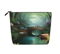 Borsa cosmetica stampata Little Bridge in the East, beauty case da donna, adatta per viaggi di piacere e per la conservazione quotidiana.