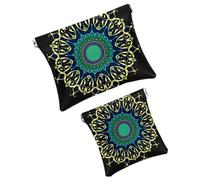 Borsa cosmetica tascabile, borsa da viaggio impermeabile con motivo geometrico caleidoscopio, mini trousse portatile per il trucco, senza cerniera, da donna, Multicolore 06, 7.1x5.8 inch/4.7x4.5 inch