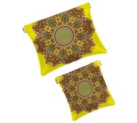 Borsa cosmetica tascabile, borsa da viaggio impermeabile con motivo geometrico caleidoscopio, mini trousse portatile per il trucco, senza cerniera, da donna, Multicolore 04, 7.1x5.8 inch/4.7x4.5 inch