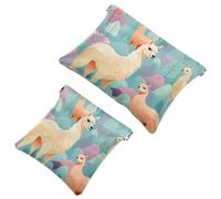 Borsa cosmetica tascabile con chiusura a pressione, graziosa alpaca Llama-1937, borsa da viaggio impermeabile per il trucco, portatile, senza cerniera, da donna, Multicolore 09, 7.1x5.8 inch/4.7x4.5