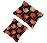 Borsa cosmetica tascabile con chiusura a pressione, graziosa borsa per il trucco da viaggio impermeabile, con funghi, farfalle, fiori, borsa per il trucco, portatile, senza cerniera, da donna,