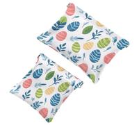 Borsa cosmetica tascabile con chiusura a pressione, grazioso coniglietto pasquale e fiori primaverili, impermeabile, da viaggio, mini astuccio portatile per il trucco, senza cerniera, da donna,