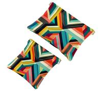 Borsa cosmetica tascabile con chiusura a pressione, senza cuciture con piume di uccello su sfondo grigio, impermeabile, da viaggio, per il trucco, portatile, senza cerniera, per donne, Multicolore 04,