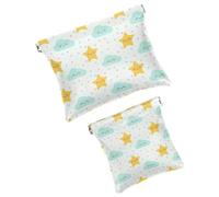 Borsa cosmetica tascabile, con chiusura a pressione, vintage, con motivo Tridente nautico, impermeabile, da viaggio, per il trucco, senza cerniera, da donna, Multicolore 08, 7.1x5.8 inch/4.7x4.5 inch