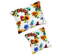 Borsa cosmetica tascabile con girasoli gialli, impermeabile, da spremere, mini borsa da viaggio portatile, senza cerniera, chiusura automatica, per cosmetici, cuffie, gioielli, Multicolore 08, 7.1x5.8