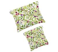 Borsa cosmetica tascabile con parte superiore a pressione, bacche rosse e fiori, borsa da viaggio impermeabile per il trucco, mini astuccio portatile senza cerniera per le donne