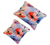 Borsa cosmetica tascabile, con parte superiore a pressione, con graziosi ricci della foresta, funghi e foglie autunnali, impermeabile, da viaggio, per il trucco, portatile, senza cerniera, da donna,