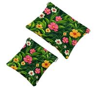 Borsa cosmetica tascabile, con parte superiore a pressione, con graziosi ricci della foresta, funghi e foglie autunnali, impermeabile, da viaggio, per il trucco, portatile, senza cerniera, da donna,