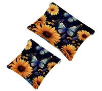 Borsa cosmetica tascabile con parte superiore a pressione, motivo foresta senza cuciture, 925, impermeabile, da viaggio, per il trucco, portatile, senza cerniera, per donne, Multicolore 07, 7.1x5.8