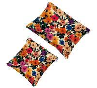 Borsa cosmetica tascabile, con teschio, cappello messicano, cactus del selvaggio West e cuore, impermeabile, da viaggio, mini trousse per il trucco portatile, senza cerniera, per donne, Multicolore