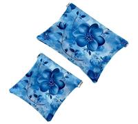 Borsa cosmetica tascabile, da schiacciare, con primo piano, impermeabile, da viaggio, per il trucco, portatile, senza cerniera, da donna, Multicolore 06, 7.1x5.8 inch/4.7x4.5 inch