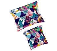 Borsa cosmetica tascabile, da spremere, con oroscopo dello zodiaco, psichedelico, impermeabile, da viaggio, per il trucco, portatile, senza cerniera, per donne, Multicolore 03, 7.1x5.8 inch/4.7x4.5