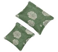 Borsa cosmetica tascabile da spremere, Line Art Rose Sfondo verde salvia impermeabile borsa per trucco da viaggio per borsa, mini astuccio portatile per trucco senza cerniera per le donne, Multicolore