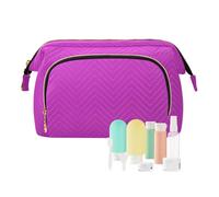 Borsa cosmetica The Texture Purple Makeup Bag Set di bottiglie da toilette Borsa viola Borsa da viaggio Borsa da toilette Organizer cosmetico per le donne, Multi, Beauty Case