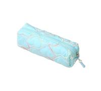 Borsa cosmetica trapuntata in pile, fresca e semplice; borsa da viaggio for la cura della pelle spessa(Blue S)