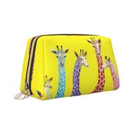 Borsa cosmetica versatile portatile di grande capacità della borsa di trucco della stampa della giraffa di colore per le donne, bianco, Taglia unica, Beauty case
