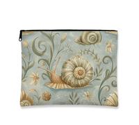 Borsa cosmetica vintage a forma di lumaca, organizer da viaggio per donne, piccola borsa portatile in tela con cerniera, regalo per festival di primavera, Blu, 7x9 Inch, Lumaca