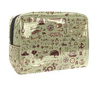 Borsa cosmetica vintage con monumenti antichi luoghi di interesse per le donne borsa carina alla moda borsa per il trucco impermeabile borsa da viaggio spaziosa borsa da toilette regalo per ragazze,