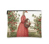Borsa cosmetica vintage fantasiosa, borsa da viaggio per donne, piccola borsa portatile in tela con cerniera, per festival estivi, Rosso, 7x9 Inch, Cosmetici