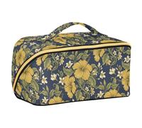 Borsa cosmetica vintage gialla della Malesia Bunga Raya Design con divisori Zipper Borse cosmetiche per le donne Verticale autoportante