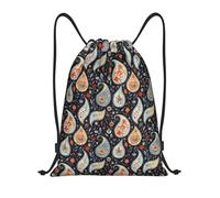 Borsa Coulisse Classic Pai-Sley Flower Print Borsa con Cordoncino Stringa Gym Sack Donna per Uomo Vacanze Nuoto