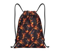 Borsa Coulisse Dark Flame Lion Print Borsa con Cordoncino Moda Sacchetta Bambino per Campeggio Spiaggia Vita Quotidiana