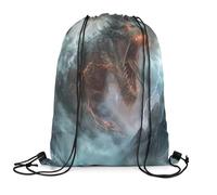 Borsa Coulisse Gothic Dragon Roaring Pterosaur Sacca con Cordoncino Regolabile Zaino con Cordone Donna per Escursionismo Viaggi Yoga