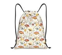 Borsa Coulisse Mushroom Flowers Print Borsa Palestra Unisex Zaino da Viaggio Escursionismo per Yoga Bambino Vacanze