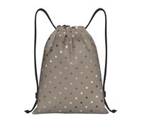Borsa Coulisse Taupe Polka DOT Print Borsa con Coulisse Unisex Gym Sack All'Aperto per Vacanze Shopping Viaggi