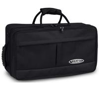 Borsa Custodia per 2 Tromba Trombe Imbottita Semirigida Case Tracolla Zaino Nero