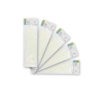 Borsa da 100 fascette bianche da 3,6 x 200 mm, 100% nylon 66, resistenti e durevoli per il fissaggio e l'organizzazione di cavi e oggetti.