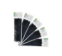 Borsa da 100 fascette nere 3,6 x 200 mm, 100% nylon 66, resistenti e durevoli, ideali per organizzare e fissare cavi e oggetti.