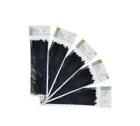 Borsa da 100 fascette nere da 2,5 x 150 mm, 100% nylon 66, resistenti e durevoli, ideali per contenere cavi e organizzare spazi.