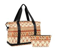 Borsa da allenamento pieghevole retrò Bobo floreale a righe scozzese Carry On Shoulder Weekend Tote con borsa da toilette per viaggio