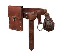Borsa da anca in pelle PU Steampunk con catena - Borsa da cintura rinascimentale in stile medievale | Borsa Steampunk Vintage, Supporto per telefono, Borsa da petto e gamba per Cosplay, Festival,