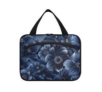 Borsa da appendere a forma di fiore blu navy per il viaggio con gancio, organizzatore cosmetico unisex di design per viaggi Essentials Camping organizador de maquillaje para L