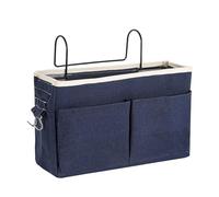 Borsa da Appendere al Comodino Cesto portaoggetti da appendere al comodino for dormitorio, borsa portaoggetti in tessuto di lino e cotone for dormitorio(6)