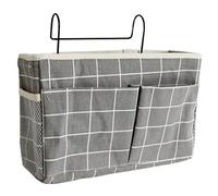 Borsa da Appendere al Comodino Cesto portaoggetti da appendere al comodino for dormitorio, borsa portaoggetti in tessuto di lino e cotone for dormitorio(3)