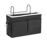 Borsa da Appendere al Comodino Cesto portaoggetti da appendere al comodino for dormitorio, borsa portaoggetti in tessuto di lino e cotone for dormitorio(5)