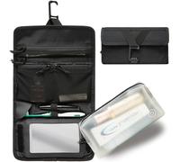 Borsa da appendere, borsa piatta e cosmetica piccola, borsa da doccia da campeggio con sacchetto da 1 litro, Nero