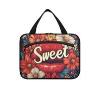 Borsa da appendere con fiori di San Valentino e labbra rosse, da donna, con gancio, borsa cosmetica essenziale per la mamma Work maleta para maquillaje L