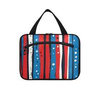 Borsa da appendere con motivo a righe rosse e blu per gli uomini che viaggiano con gancio, borse da toilette lavabili di design per le donne Must Haves Hotel estuche para maquillaje L