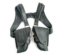 Borsa da ascella medievale, tasca retrò punk PU gilet in pelle cintura marsupio Halloween cavaliere soldato cosplay marsupio borsa puntello, borsa con cerniera regolabile per sport all'aria apert
